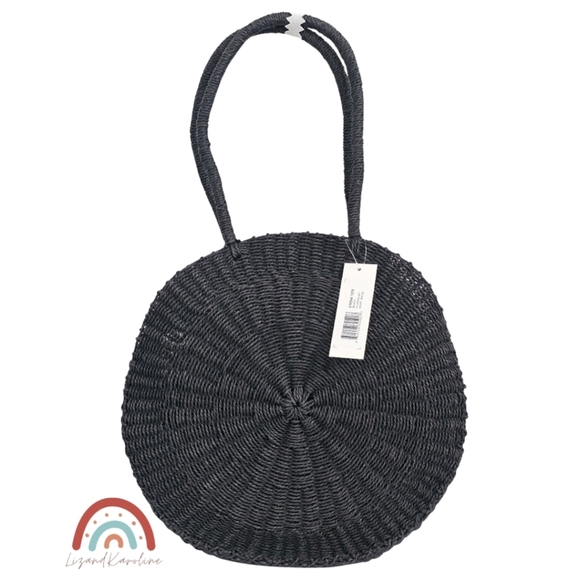 New! French Connection Oversized Circle Large Straw Tote Bag - Picture 1 of 16